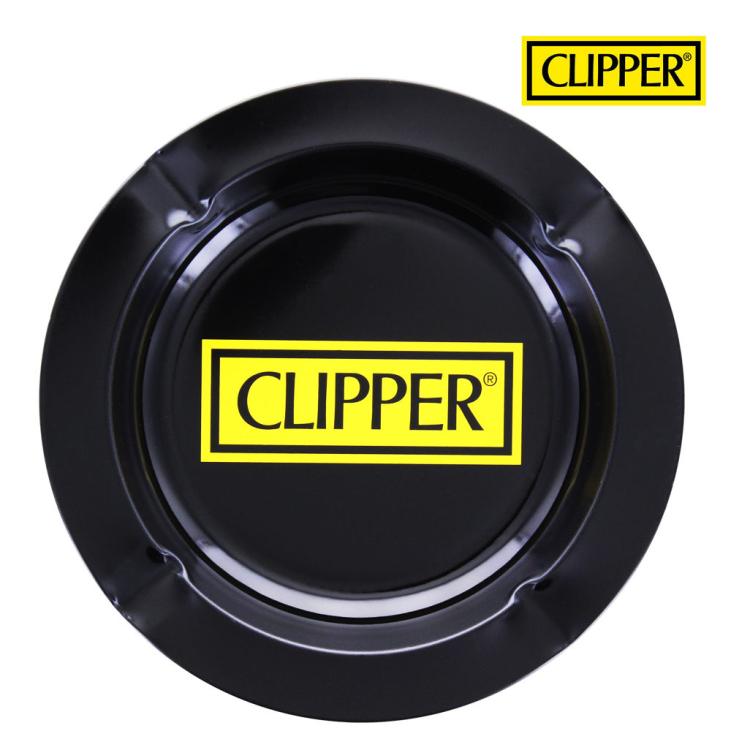 Cendrier rond métal Clipper Logo Black