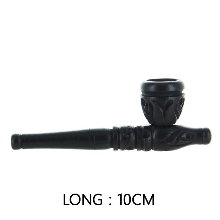 Pipe en bois sculptée Abys (Noir) 10cm