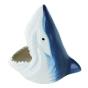 Cendrier gueule de requin céramique émaillée blanc bleu