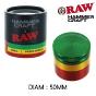 Grinder Raw X Hammercraft 50mm en Aluminium (Rasta)