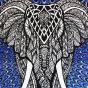 Tenture Artisanale Psyche Indienne Blue Elephant (Bleu)